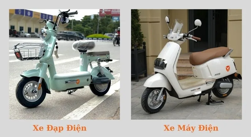 Cách phân biệt xe đạp điện có bàn đạp và xe máy điện dáng tay ga.