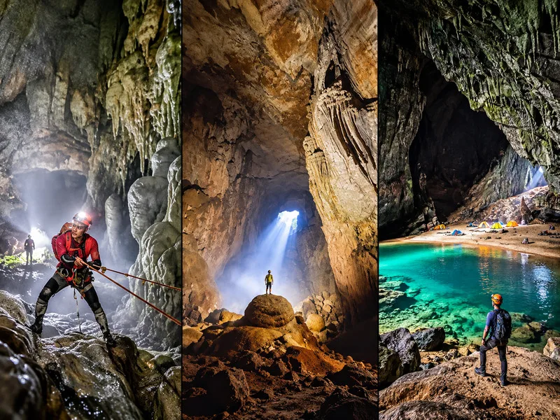 Tour khám phá Sơn Đoòng kéo dài nhiều ngày, kết hợp trekking, vượt suối, cắm trại và khám phá địa hình hang động.
